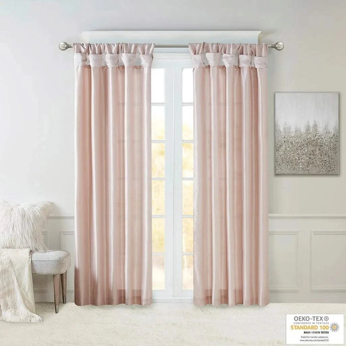 Twist Tab Lined Window Curtain Panel Blush 50x95' Default -DTYStore