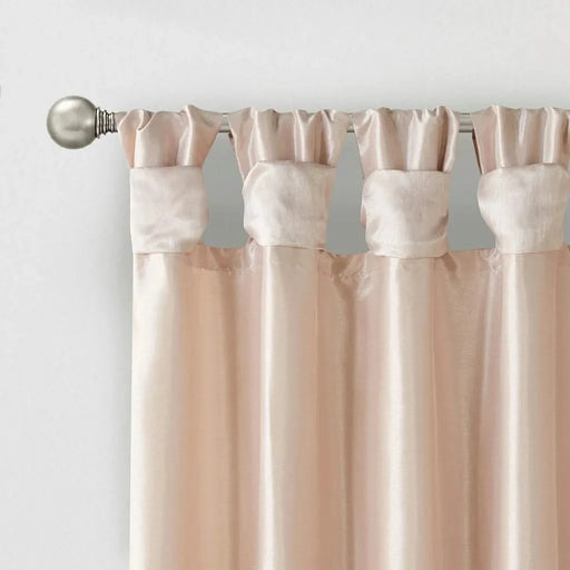 Twist Tab Lined Window Curtain Panel Blush 50x95' Default -DTYStore