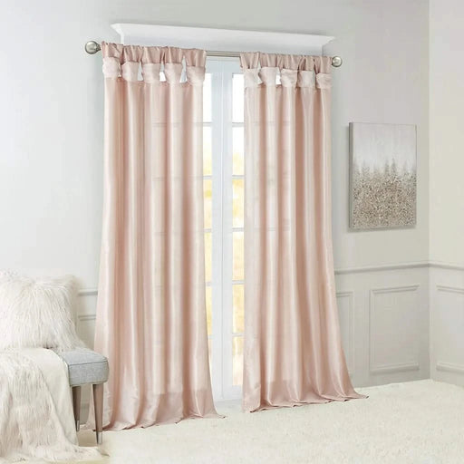 Twist Tab Lined Window Curtain Panel Blush 50x95' Default -DTYStore