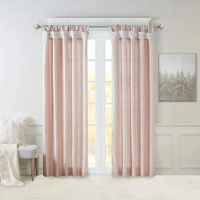 Twist Tab Lined Window Curtain Panel Blush 50x95' Default -DTYStore