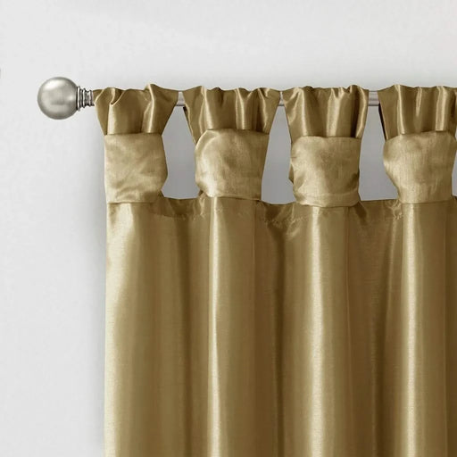 Twist Tab Lined Window Curtain Panel Bronze 50x108' Default -DTYStore