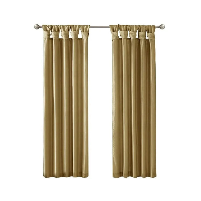 Twist Tab Lined Window Curtain Panel Bronze 50x120' - DTY Store