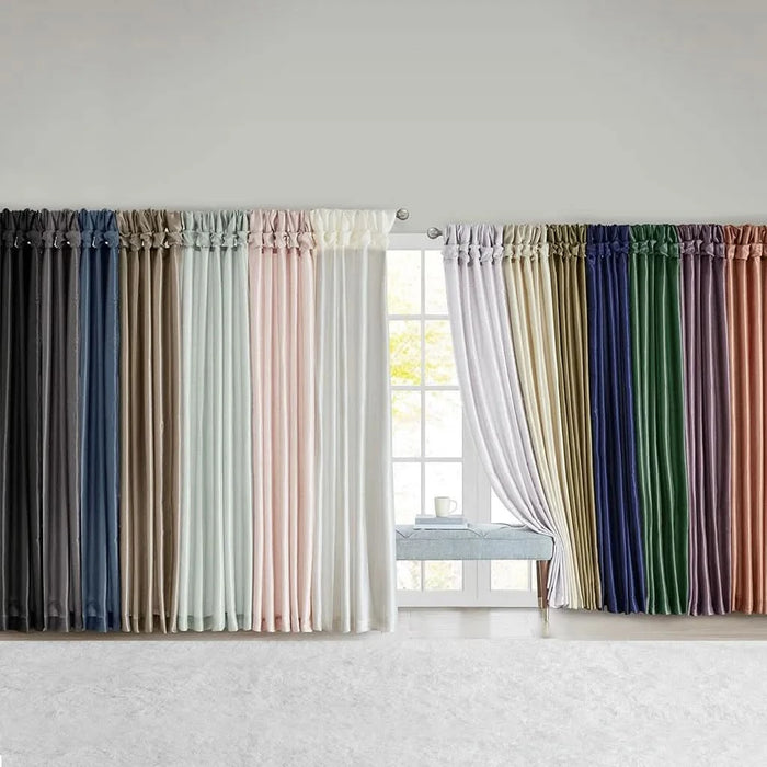 Twist Tab Lined Window Curtain Panel Bronze 50x120' - DTY Store