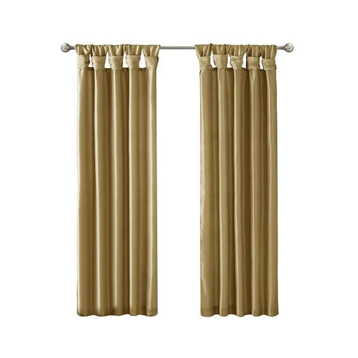 Twist Tab Lined Window Curtain Panel Bronze 50x120' Default -DTYStore