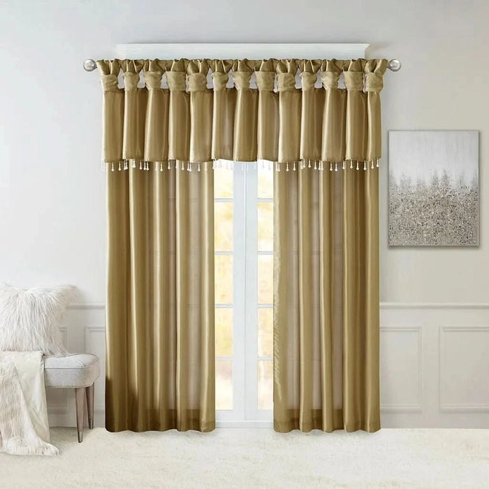 Twist Tab Lined Window Curtain Panel Bronze 50x120' - DTY Store