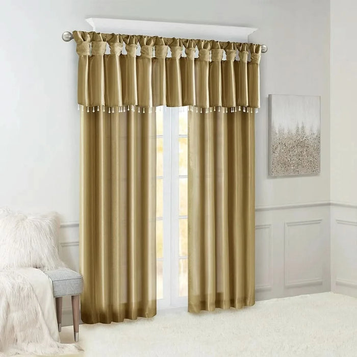 Twist Tab Lined Window Curtain Panel Bronze 50x120' - DTY Store