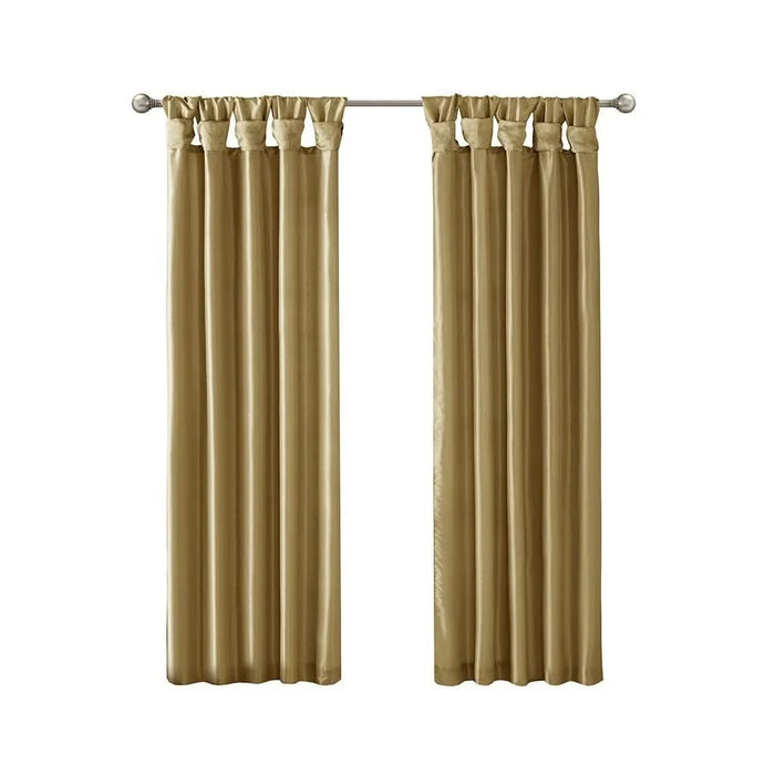 Twist Tab Lined Window Curtain Panel Bronze 50x95' Default -DTYStore