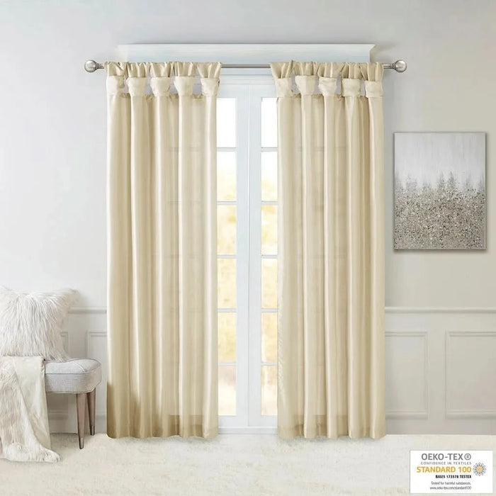 Twist Tab Lined Window Curtain Panel Champagne 50x120' Curtains, searchfilter_Window, Window, Window Shades| DTY Store