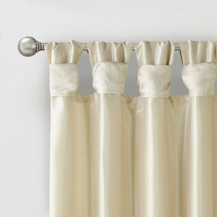 Twist Tab Lined Window Curtain Panel Champagne 50x95' Default -DTYStore