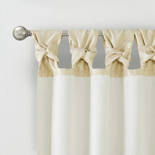 Twist Tab Lined Window Curtain Panel Champagne 50x95' Default -DTYStore