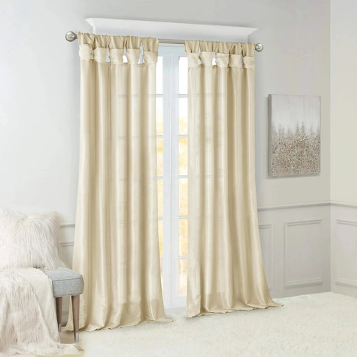 Twist Tab Lined Window Curtain Panel Champagne 50x95' Default -DTYStore