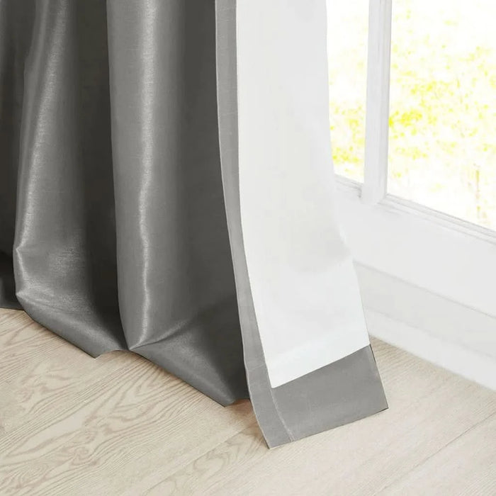Twist Tab Lined Window Curtain Panel Charcoal 50x108'- DTY Store