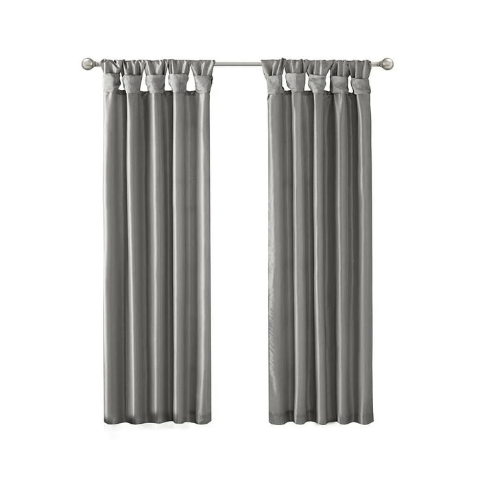 Twist Tab Lined Window Curtain Panel Charcoal 50x108' - DTY Store