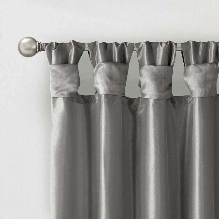 Twist Tab Lined Window Curtain Panel Charcoal 50x108' - DTY Store