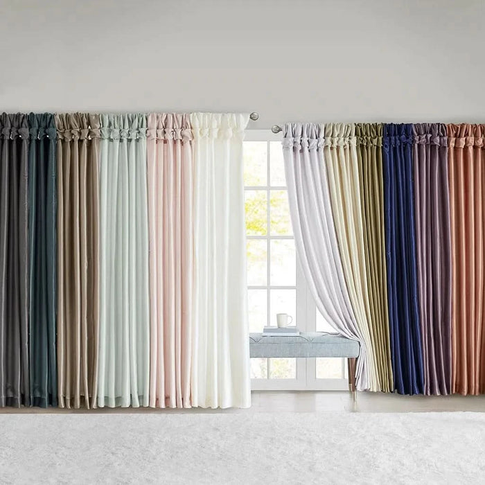 Twist Tab Lined Window Curtain Panel Charcoal 50x108' Curtains, searchfilter_Window, Window, Window Shades| DTY Store