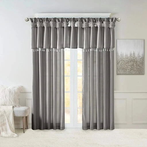 Twist Tab Lined Window Curtain Panel Charcoal 50x108' Default -DTYStore