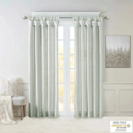 Twist Tab Lined Window Curtain Panel Dusty Aqua 50x108' Default -DTYStore
