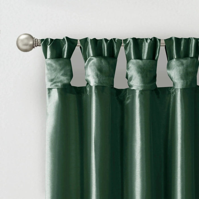 Twist Tab Lined Window Curtain Panel Green 50x84' Default -DTYStore