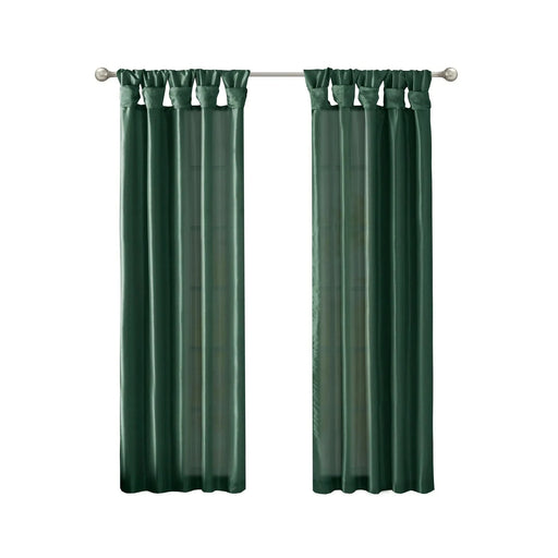 Twist Tab Lined Window Curtain Panel Green 50x84' Default -DTYStore
