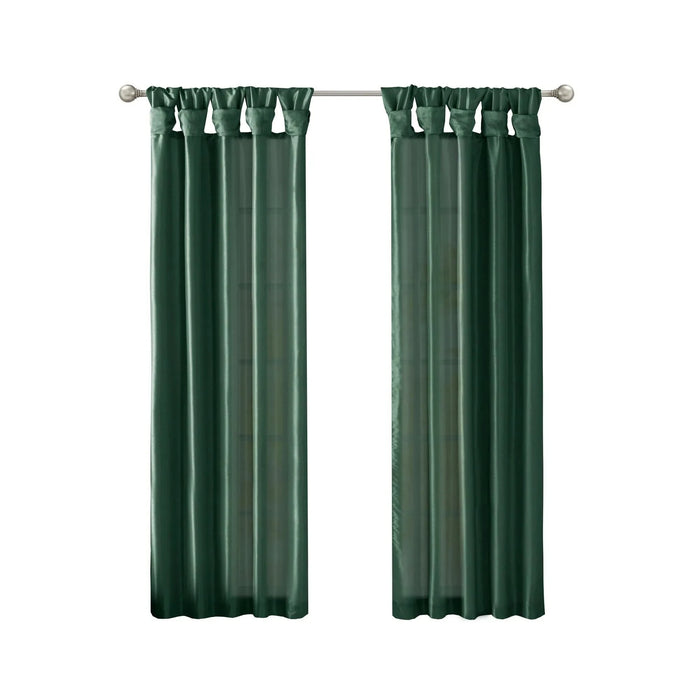 Twist Tab Lined Window Curtain Panel Green 50x84' Default -DTYStore