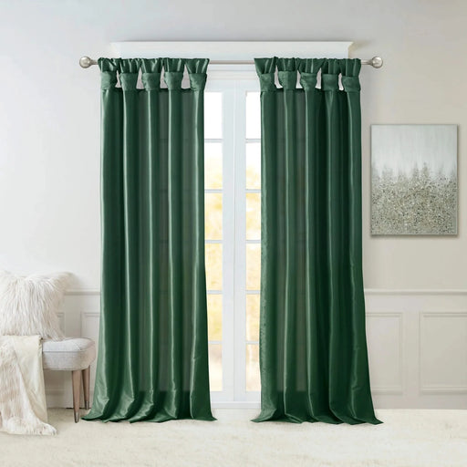 Twist Tab Lined Window Curtain Panel Green 50x84' Default -DTYStore