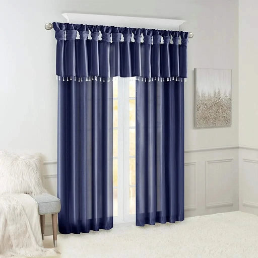 Twist Tab Lined Window Curtain Panel Navy 50x108' Default -DTYStore