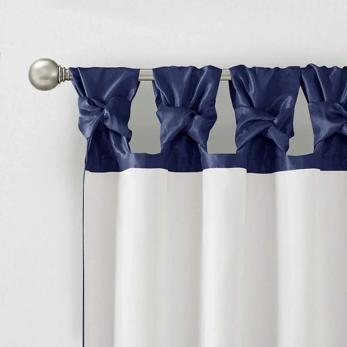 Twist Tab Lined Window Curtain Panel Navy 50x108' Default -DTYStore