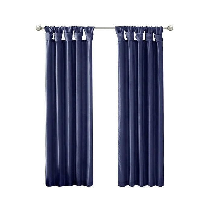 Twist Tab Lined Window Curtain Panel Navy 50x108' Default -DTYStore