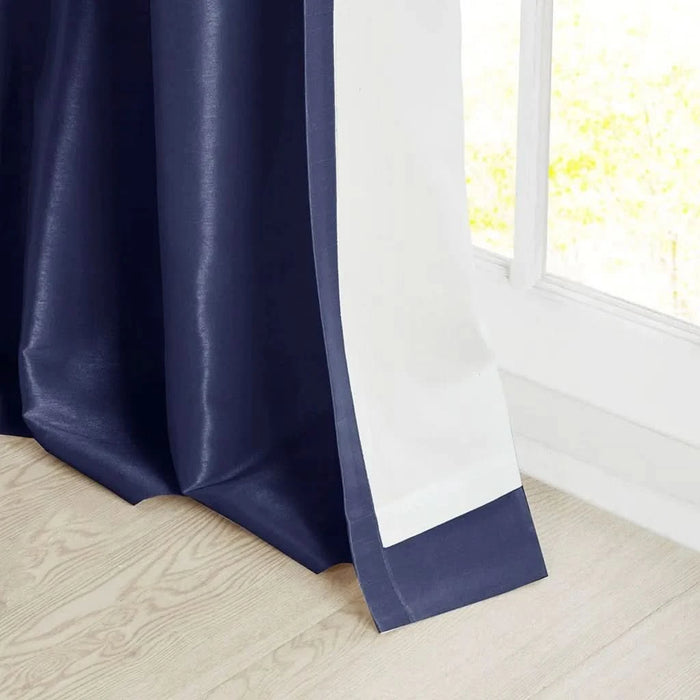 Twist Tab Lined Window Curtain Panel Navy 50x120' - DTY Store