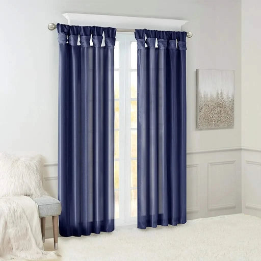 Twist Tab Lined Window Curtain Panel Navy 50x120' Default -DTYStore