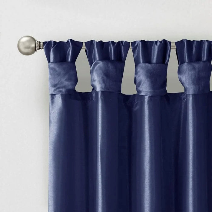 Twist Tab Lined Window Curtain Panel Navy 50x120' - DTY Store