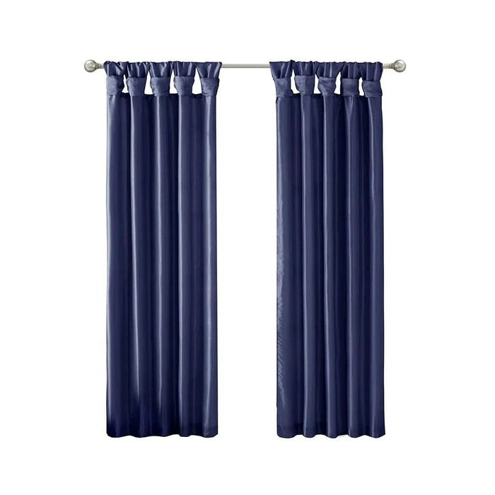 Twist Tab Lined Window Curtain Panel Navy 50x120'- DTY Store
