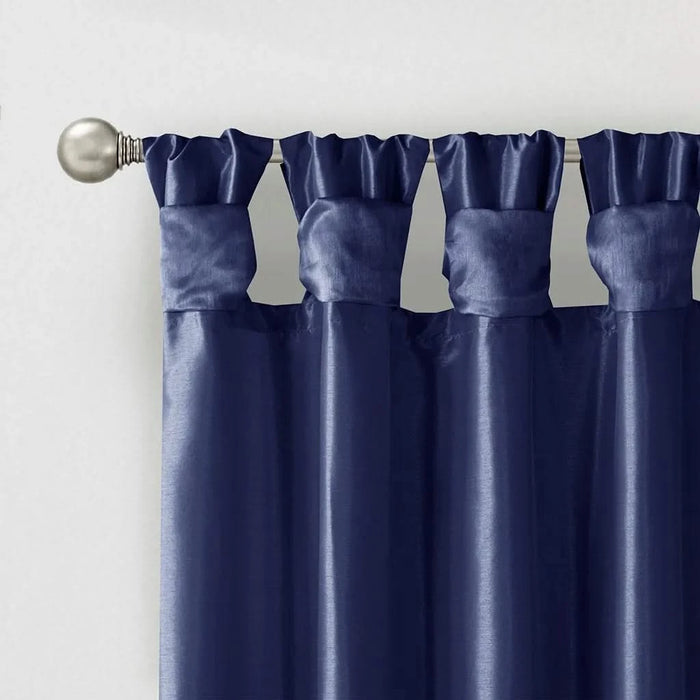 Twist Tab Lined Window Curtain Panel Navy 50x84' Default -DTYStore
