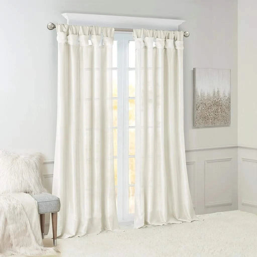 Twist Tab Lined Window Curtain Panel Pair White 2-PK 50x84' Default -DTYStore