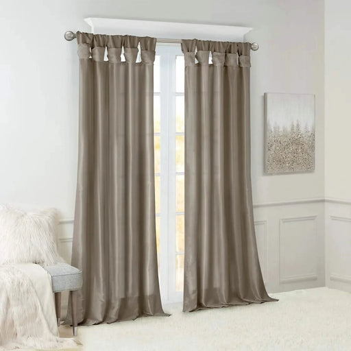 Twist Tab Lined Window Curtain Panel Pewter 50x84' Default -DTYStore