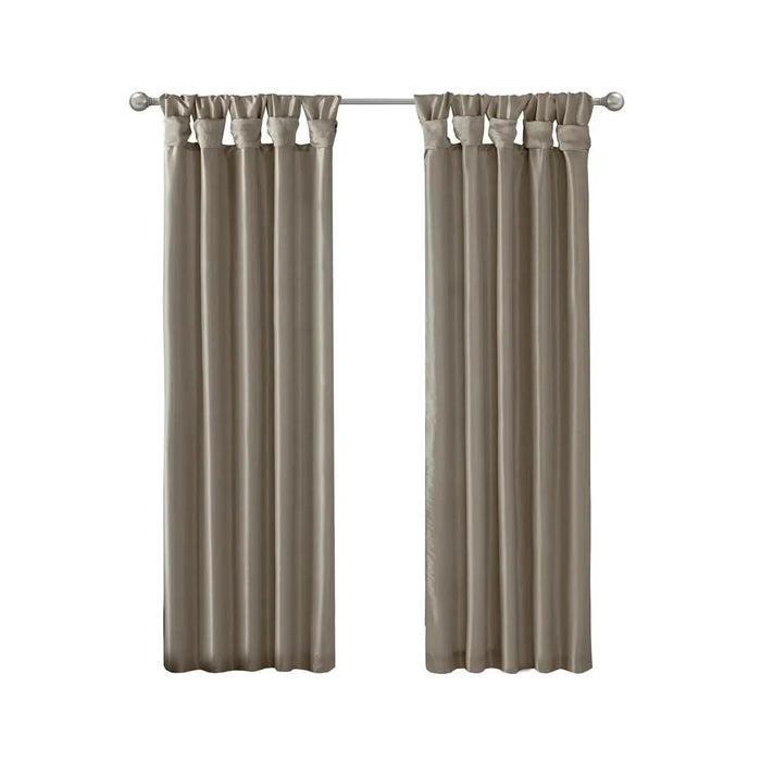 Twist Tab Lined Window Curtain Panel Pewter 50x84'- DTY Store