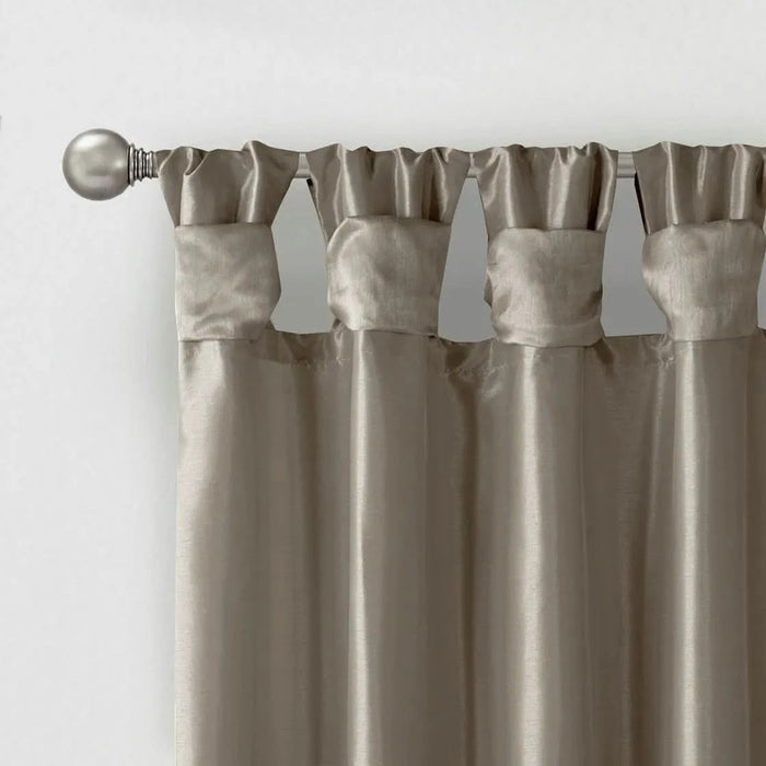 Twist Tab Lined Window Curtain Panel Pewter 50x84' - DTY Store