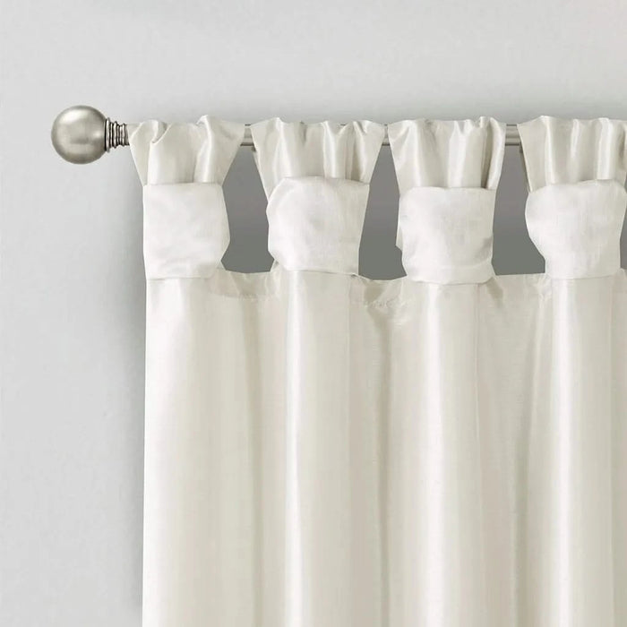 Twist Tab Lined Window Curtain Panel White 50x108' Default -DTYStore