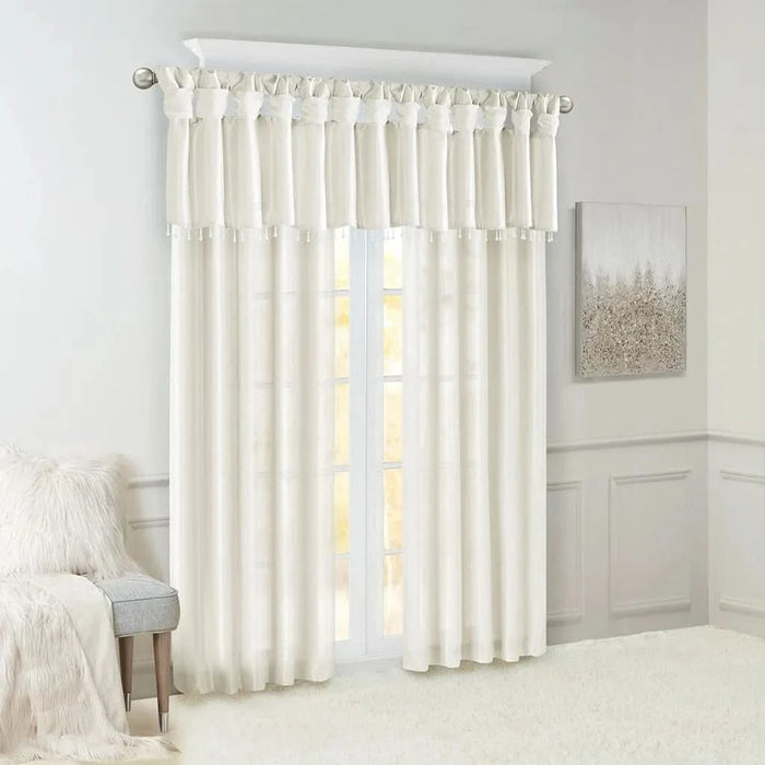 Twist Tab Lined Window Curtain Panel White 50x120' - DTY Store