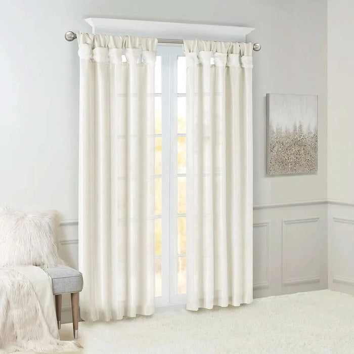 Twist Tab Lined Window Curtain Panel White 50x120' - DTY Store