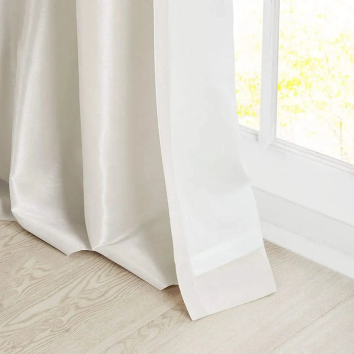 Twist Tab Lined Window Curtain Panel White 50x84' Default -DTYStore