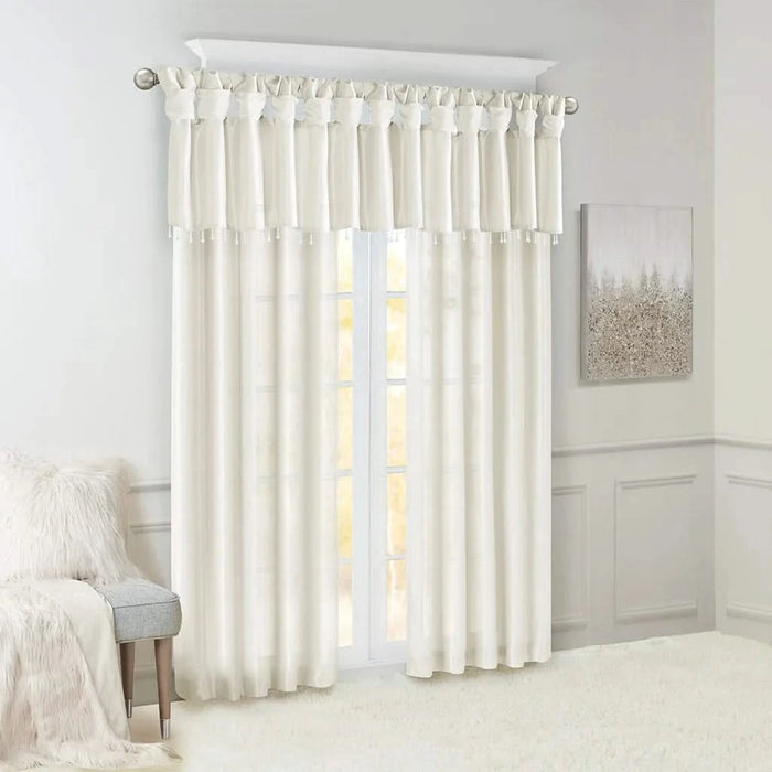 Twist Tab Lined Window Curtain Panel White 50x84' Default -DTYStore