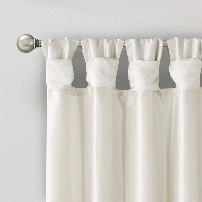 Twist Tab Lined Window Curtain Panel White 50x84' Default -DTYStore