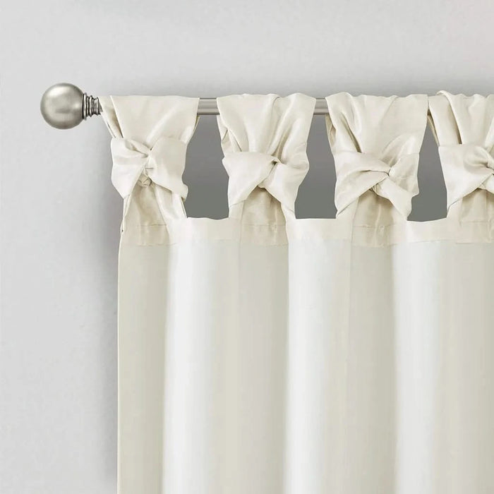 Twist Tab Lined Window Curtain Panel White 50x84' Default -DTYStore