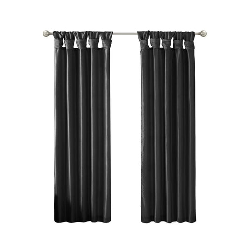 Twist Tab Total Blackout Window Curtain Panel Black 50x95' Blackout Default -DTYStore