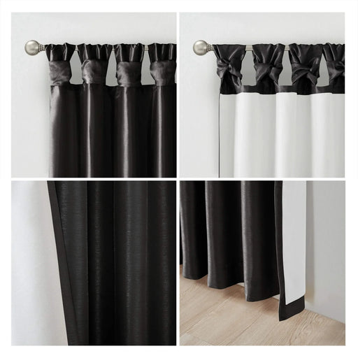 Twist Tab Total Blackout Window Curtain Panel Black 50x95' Blackout Default -DTYStore