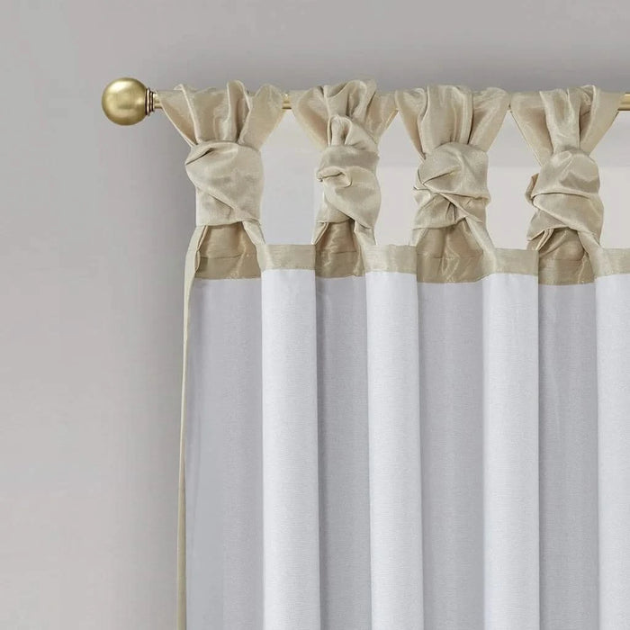 Twist Tab Total Blackout Window Curtain Panel Champagne 50x84' Blackout Default -DTYStore