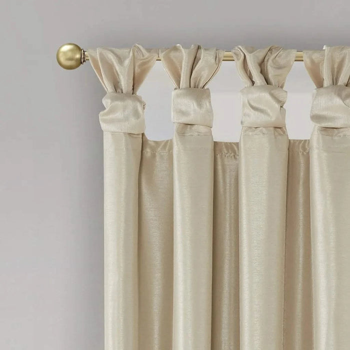 Twist Tab Total Blackout Window Curtain Panel Champagne 50x84' Blackout Default -DTYStore
