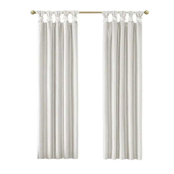 Twist Tab Total Blackout Window Curtain Panel White 50x84' Blackout Default -DTYStore