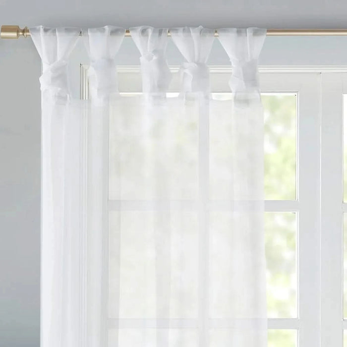 Twist Tab Voile Sheer Window Pair Default -DTYStore